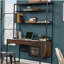Bureau industriel avec huche, finition brune