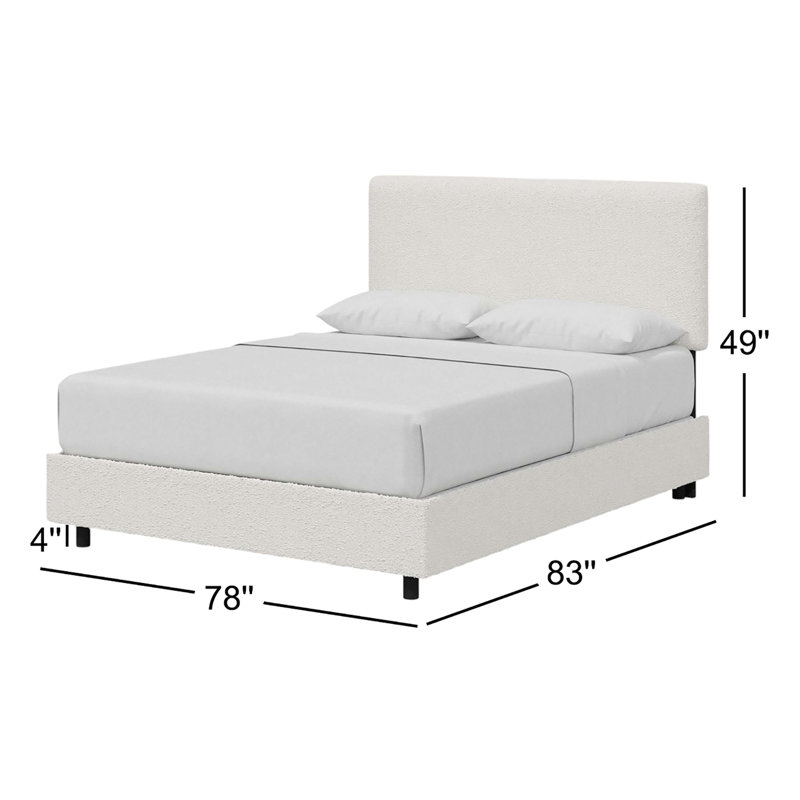 Atoll Upholstered Standard Bed, Classic Snow Boucle, King