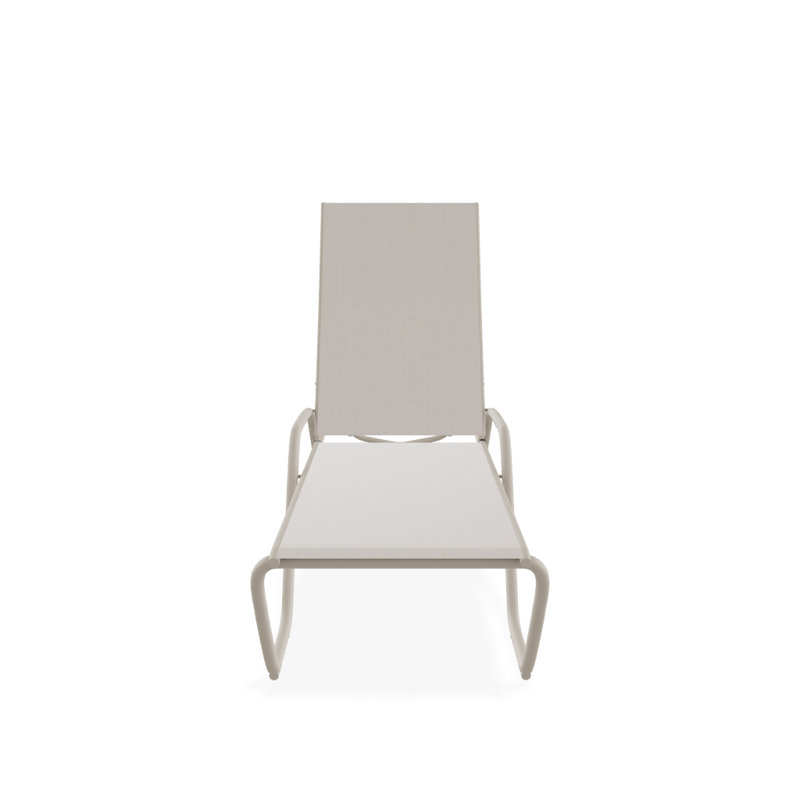 Outdoor Rust-Resistant Metal Chaise Lounge, Textured Desert, Natural