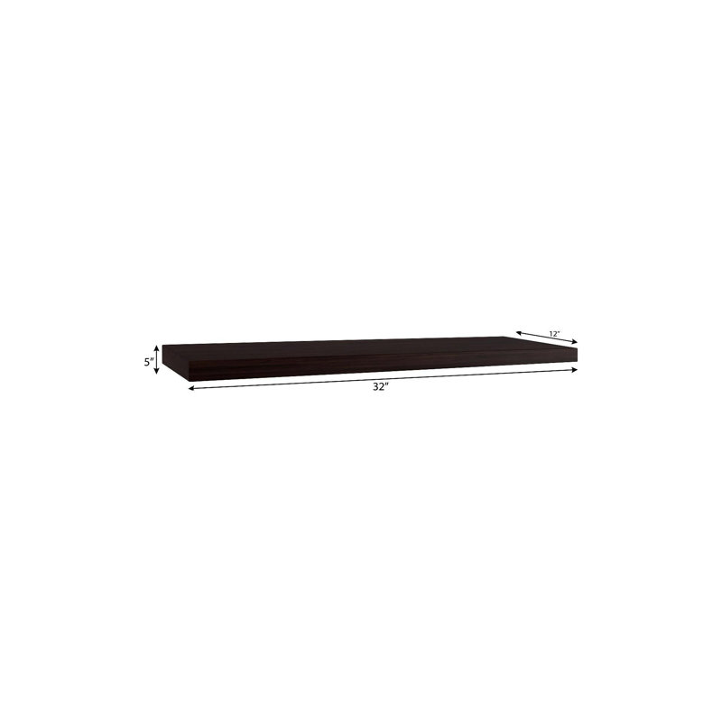 Tablette flottante murale 30 "en bois massif espresso