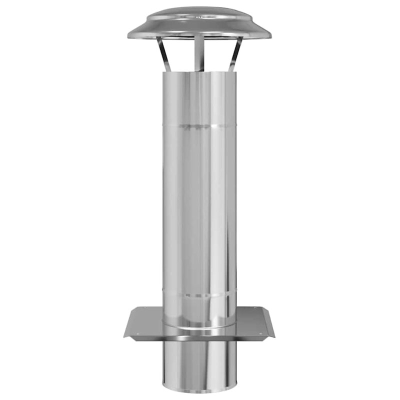 Chimney Head Extension Silver Stainless Steel, 65cm H x 25cm W x 25cm D