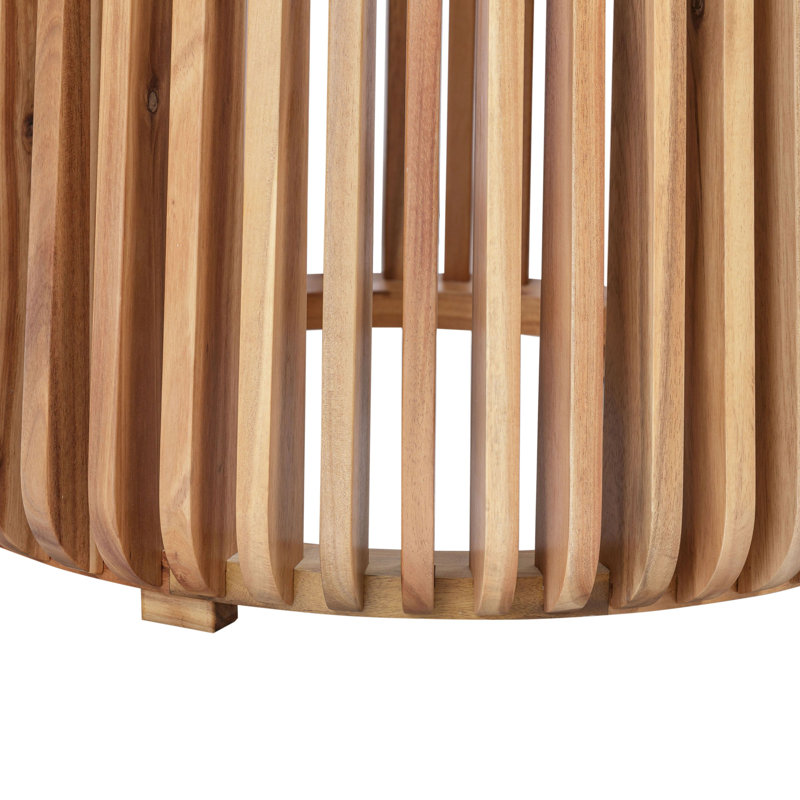 Table d'appoint en acacia Pinkney, Plateau transparent / base brune