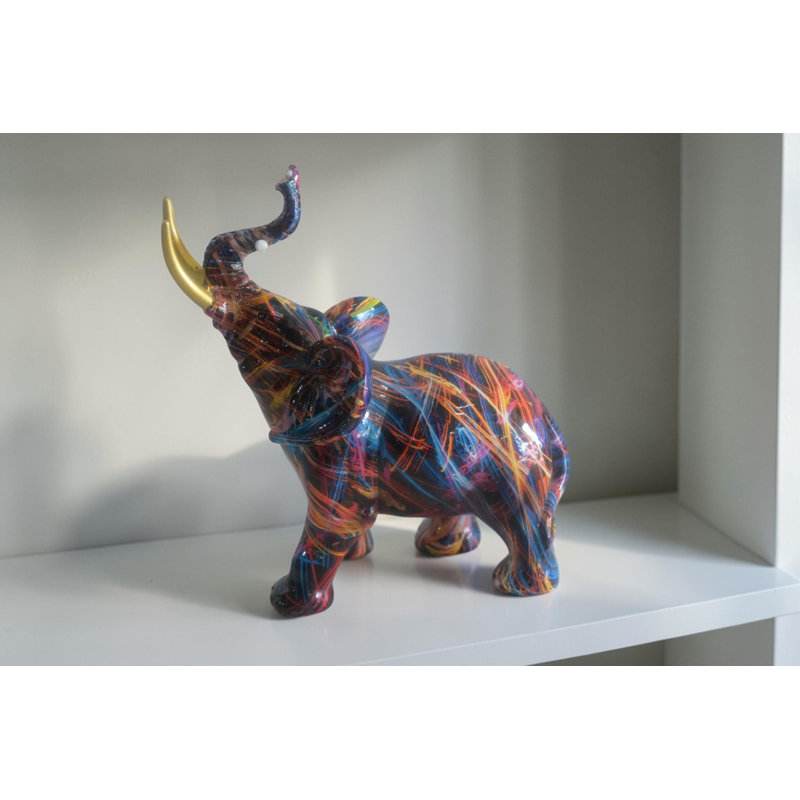 Sculpture éléphant en résine Pop Art