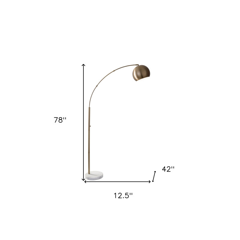 Lampe sur pied arquée 78 po Pollan, Laiton