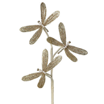 16" Glitter Dragonfly Spray Set of 3