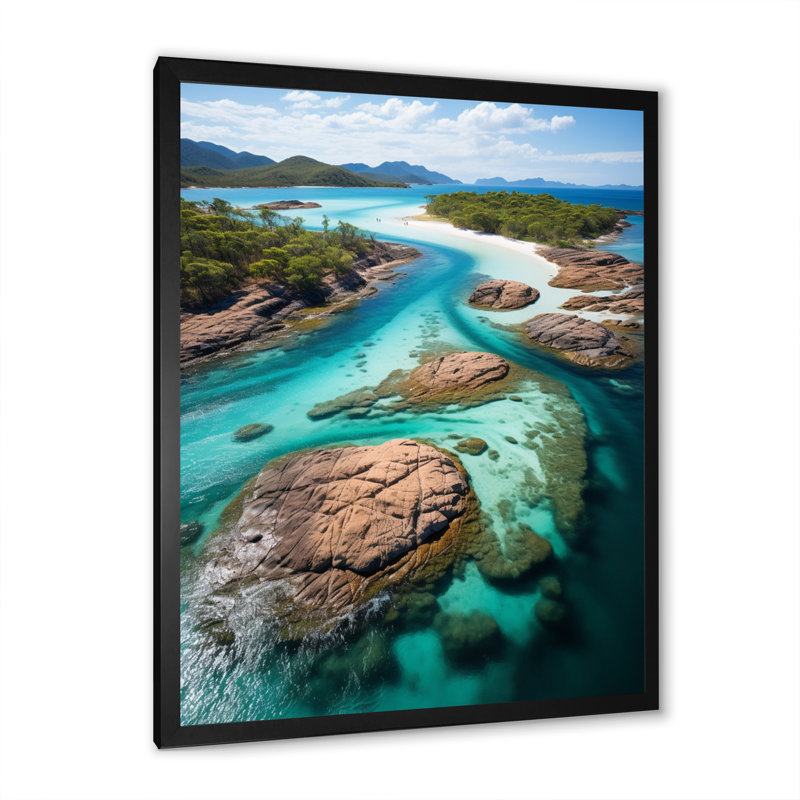«Australie Whitsunday Island Paradise I», reproduction sur toile, H 20 po x l 12 po x P 1 po, Cadre photo noir