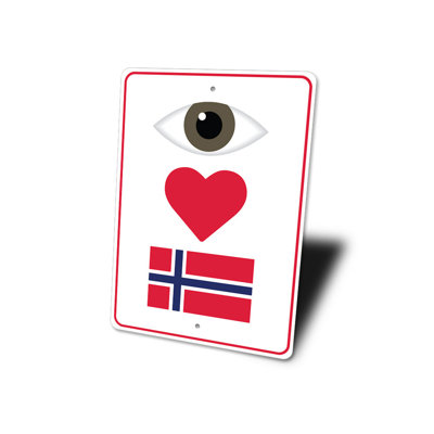 I Love Denmark Aluminum Sign