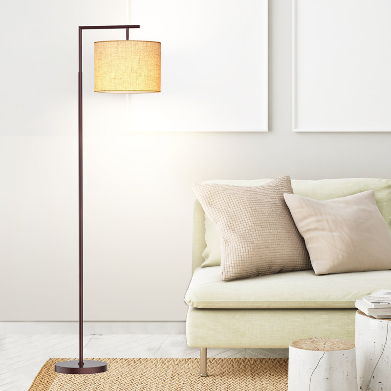 Lampe sur pied arquée 64 po Haileyville, Brun