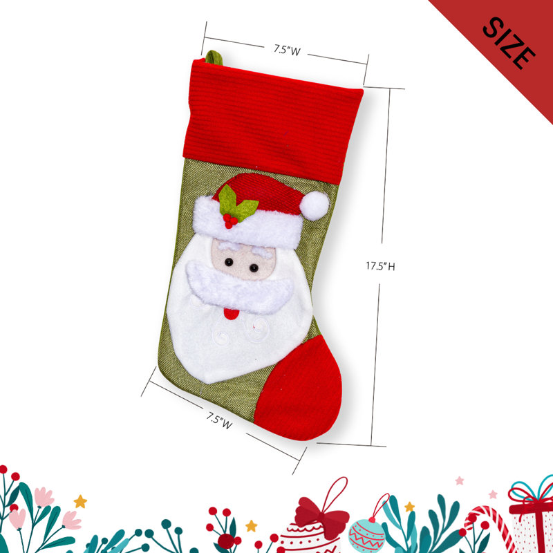 Bas de Noël en jute 17,5 po, ensemble de 3