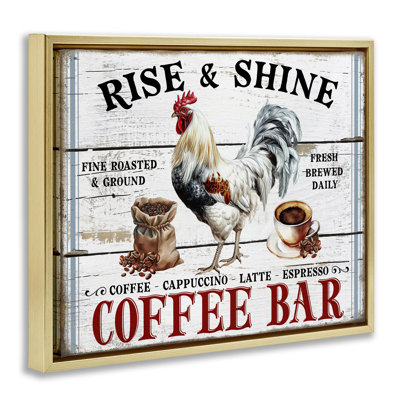  Rise & Shine Coffee Bar Framed Floater Canvas Wall Art by Creatif Belle