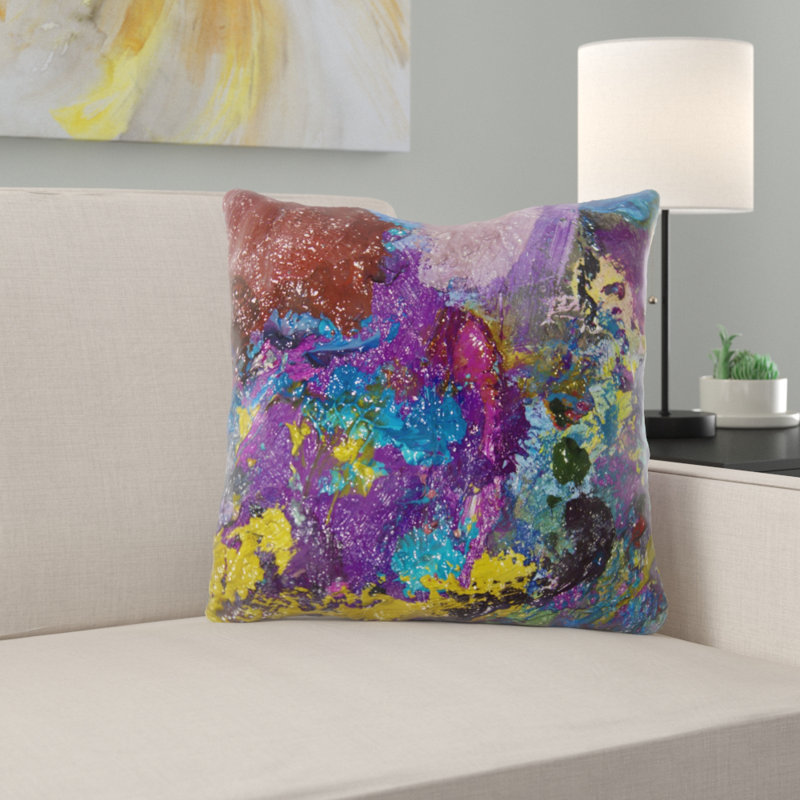  Colour Throw Pillow, Microsuede, Indoor