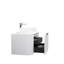 Cereniti po L x 19 po P 2 tiroirs Meuble-lavabo mural avec évier simple et Comptoir en Granit blanc