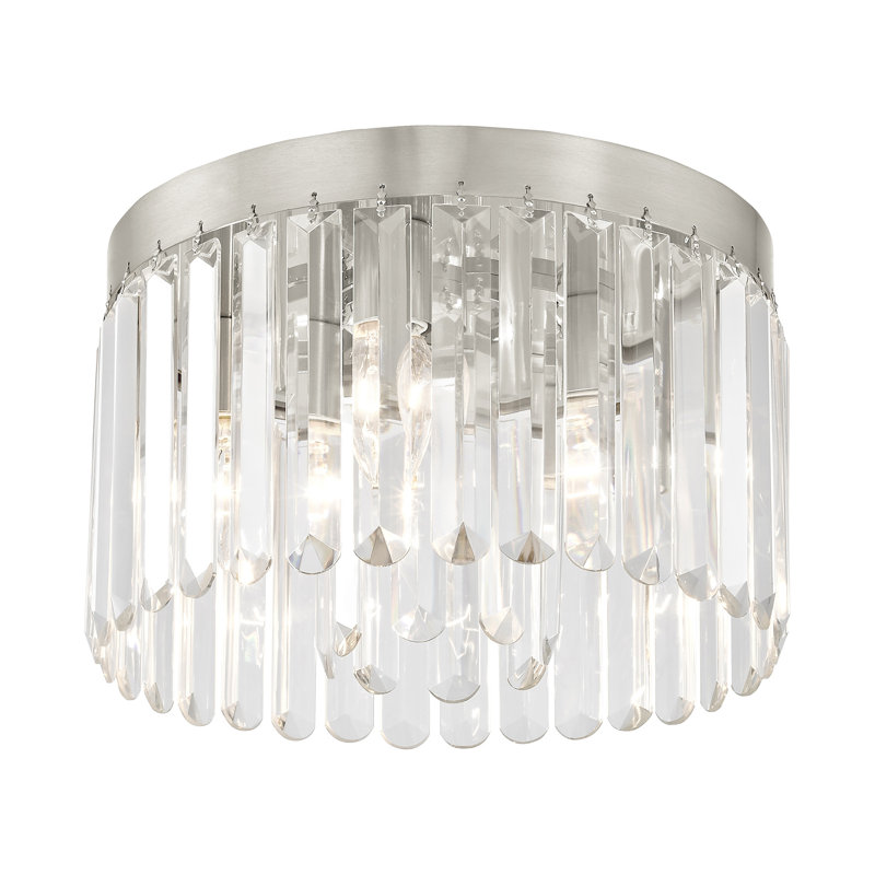 Plafonnier encastré 4 lumières 13,25 po Caroline, Nickel brossé