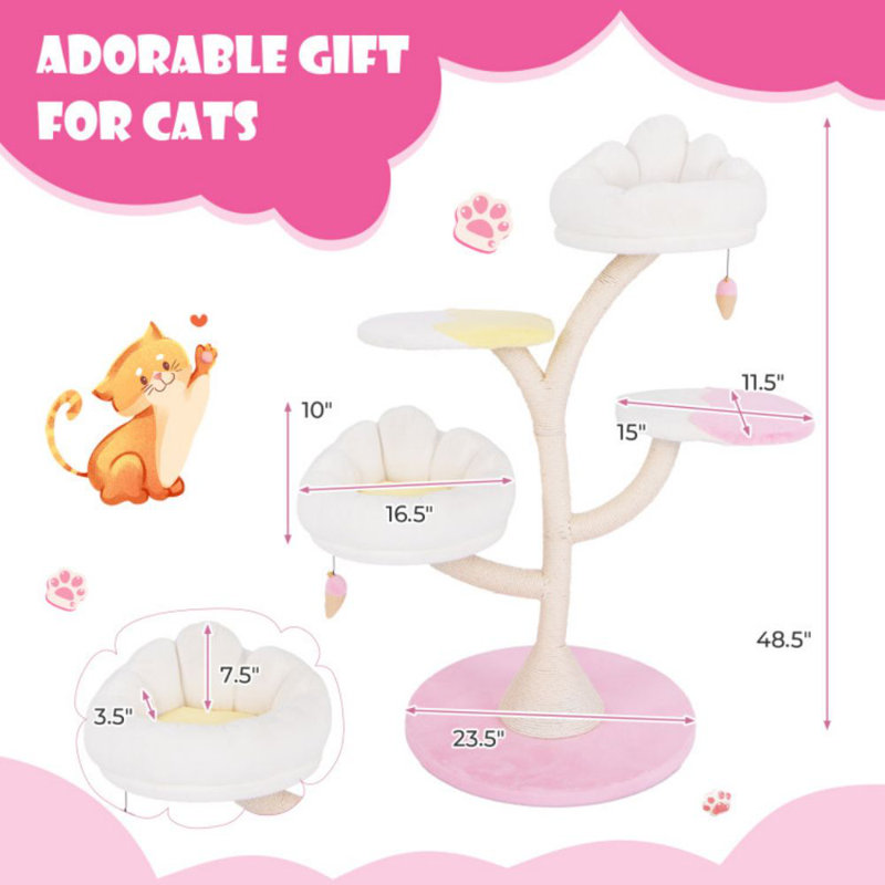 Multi-Layer Cat Tree Cat Tower With 2 Cat Perches 2 Platforms