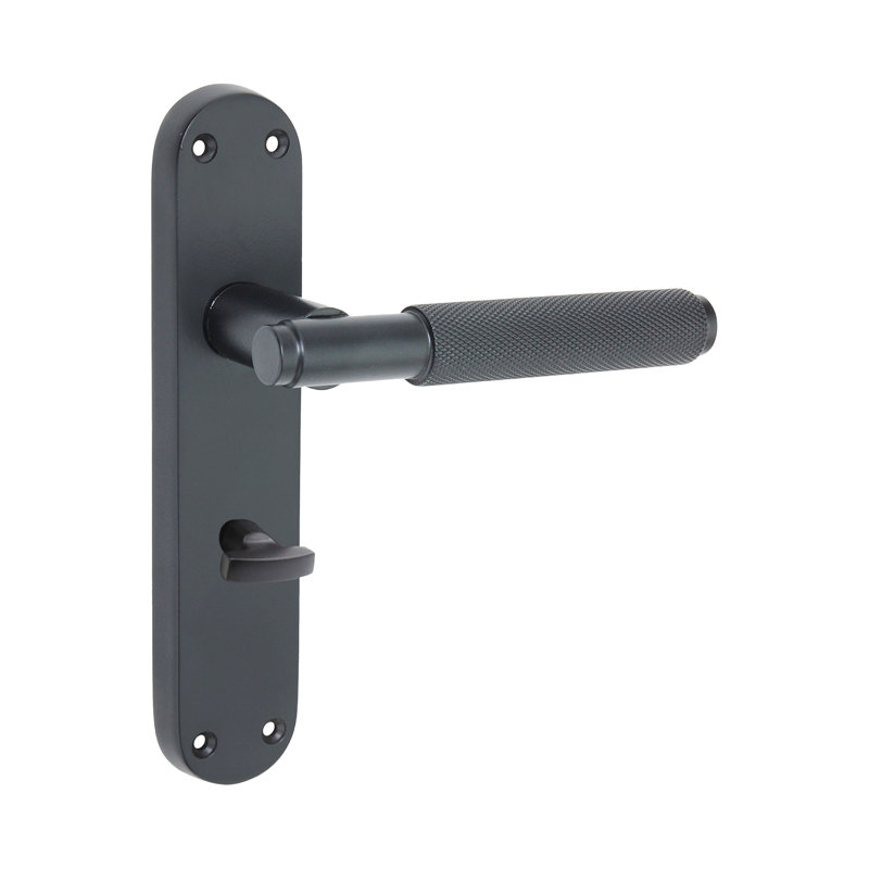 Connaught Knurled Lever on Backplate Privacy Matt Black