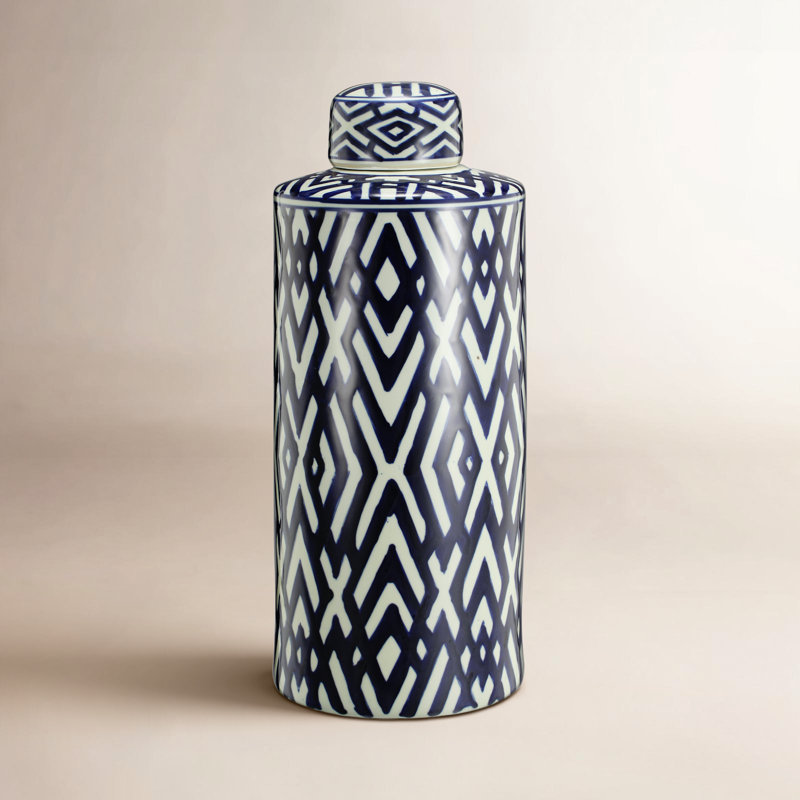 D7x18" Gallier Handmade Ceramic / Porcelain Decorative Urns & Jars, 18" H x 7" W x 7" D