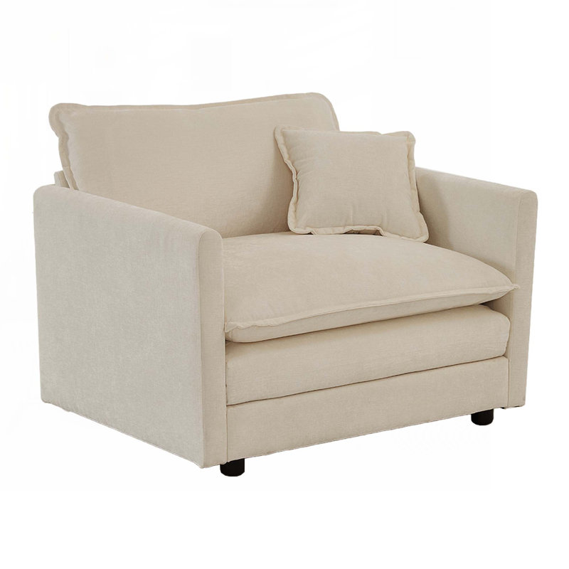 Fauteuil en chenille avec repose-pieds, Oui, Beige