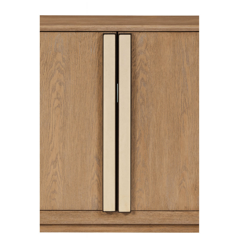 Desserte de couleur caramel, avec une forme élégante, - placage de chêne coloré, quincaillerie en pierre texturée, grand espace de rangement, charnières européennes à fermeture en douceur, détails personnalisés, bois massif principal beige et matériau, 54