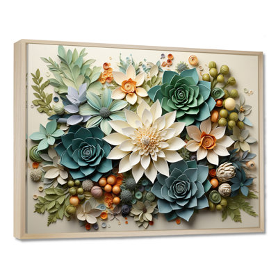 Green Succulents Flowers Serene Succulents VI - Succulent Wall Art