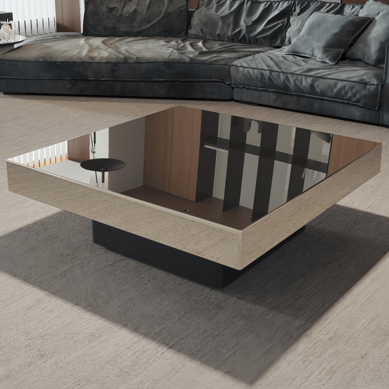 39" Stain Steel Square Coffee Table