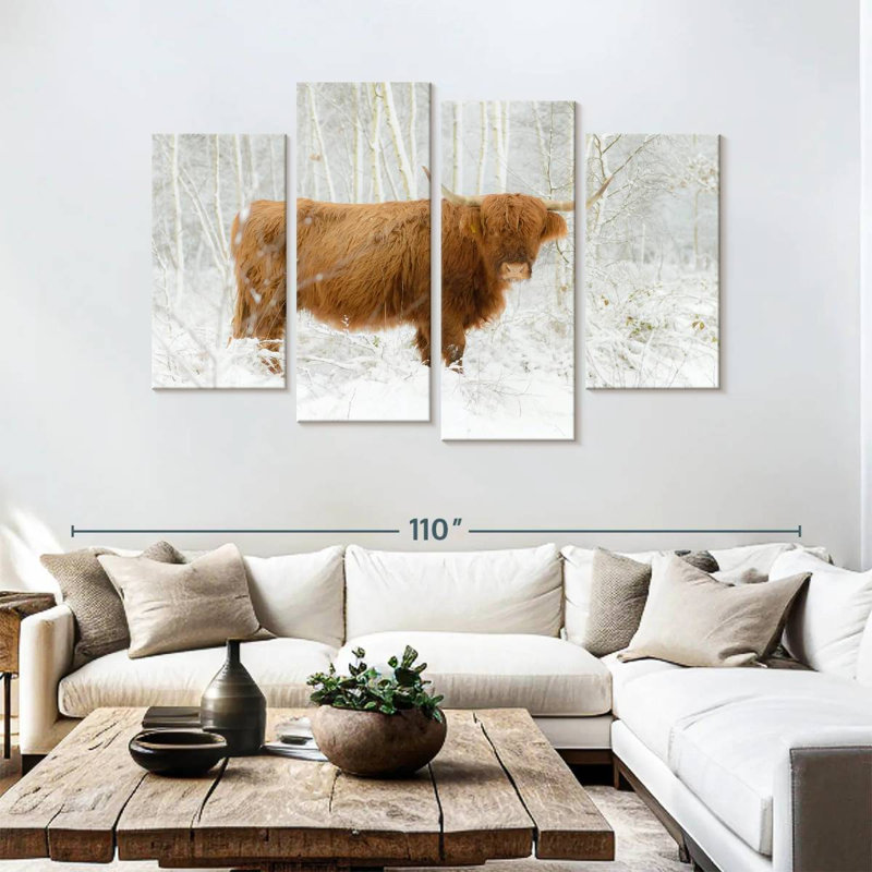 Brampt Winter Highland Cow, 54" H x 84" W