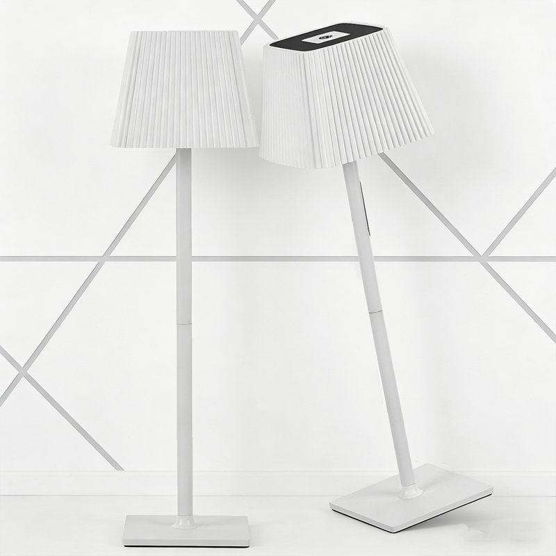 Lampe DEL blanche rechargeable de 15,3 pouces avec contrôle tactile - Design blanc cannelé, 3 couleurs de lumière, gradation continue, charge USB-C, ensemble de 2