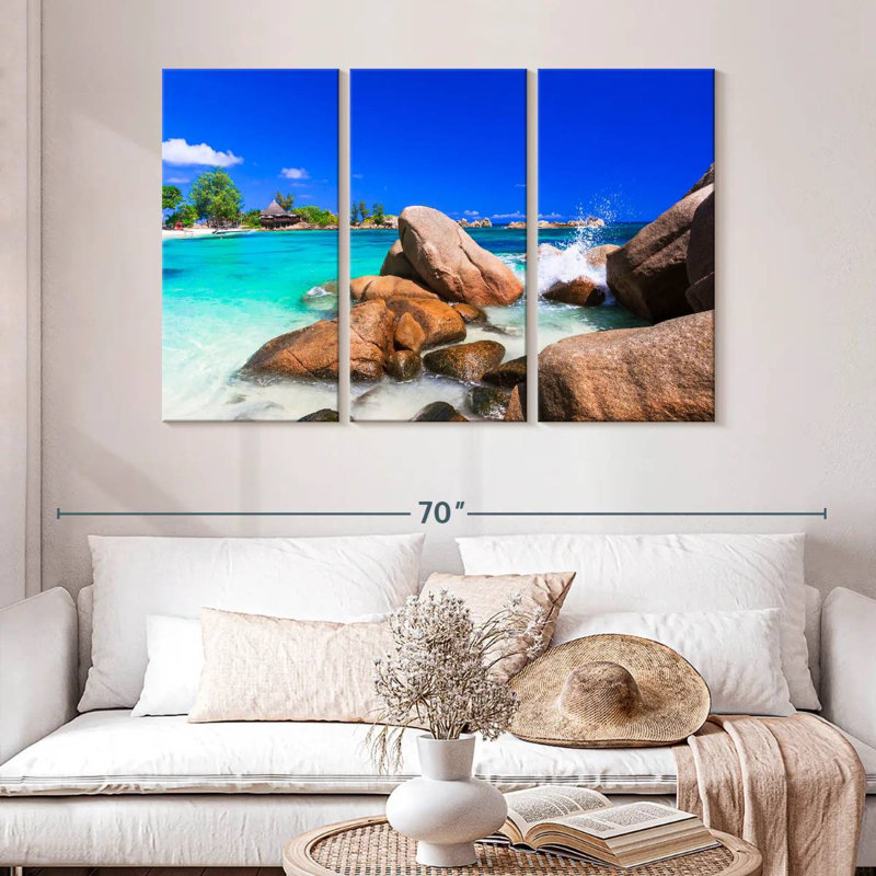 Gillard Seychelles, île tropicale, H 32 po x l 50 po