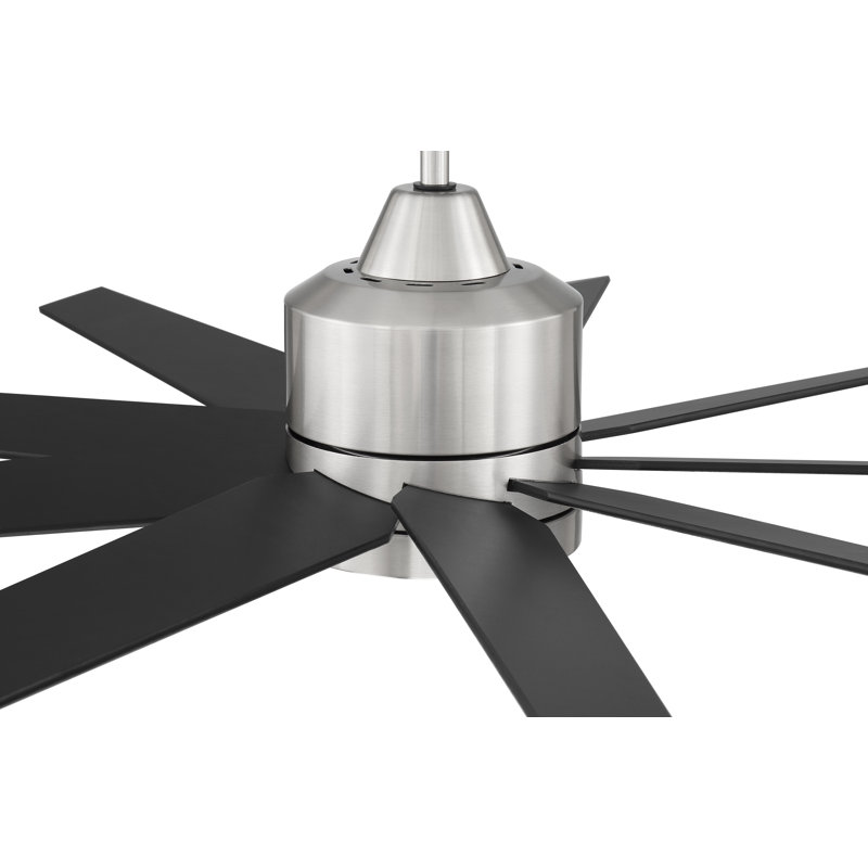 Champion Ceiling Fan with LED Lights, Brushed Polished Nickel/Flat Black