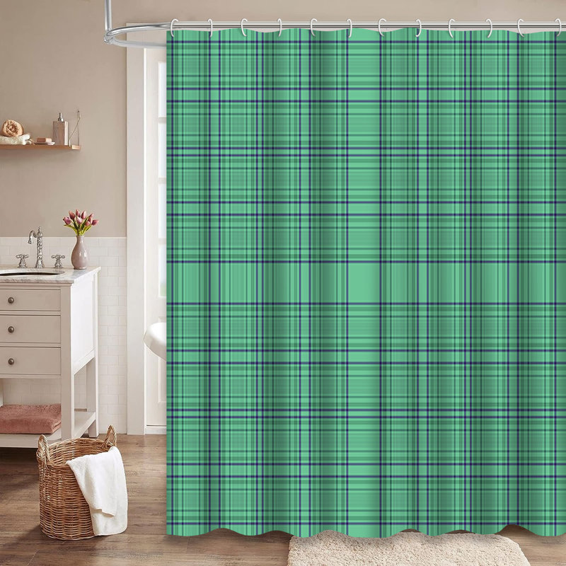 Rideau de douche Tartan, L 72 po x l 84 po