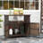Outdoor Storage Cabinet w/Acacia Wood Top 2 Doors Buffet Cabinet Sideboard