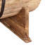 Table basse vidaXL en forme de tonneau rustique, table centrale entièrement fabriquée à la main, conception décorative en métal, 34,6 po x 19,7 po x 15,7 po, bois de manguier massif 