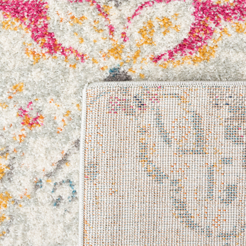 Tapis à motif cachemire Felty, Rectangle 9 pi x 12 pi, Or / Gris