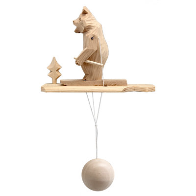 Skier Bear Animated Spinning Old-World Decoration | Designocracy