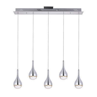 Luminaire suspendu en forme de goutte DEL à 5 lumières Carilyn