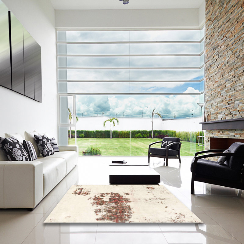Tapis abstrait moderne 2051, Carré 7 pi