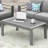 43" X 24" All-Weather Metal Outdoor Coffee Table With Wood-Look Top And Gray Frame
