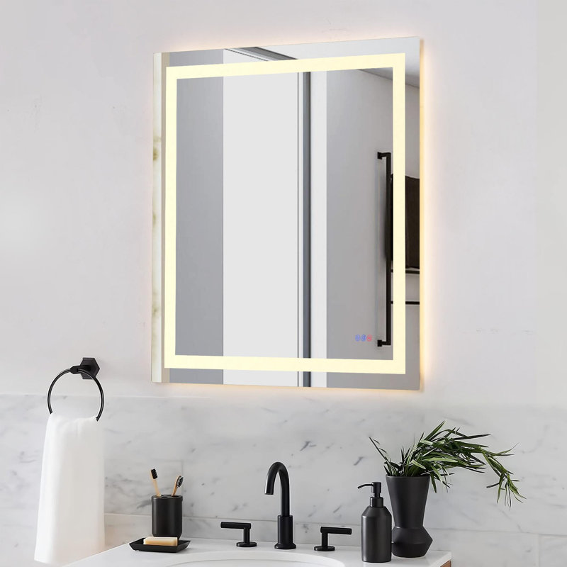 Miroir DEL Riven, couleur réglable 3000K / 4200K / 6400K, Carrée, 36 po x 36 po