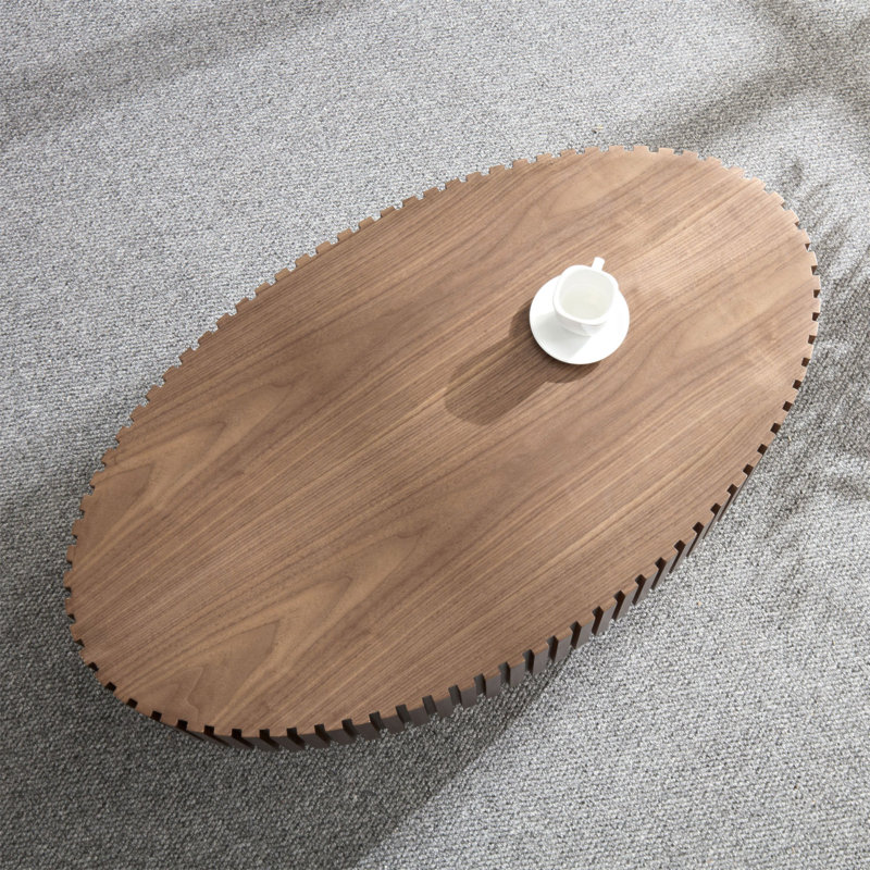 Lindiwe MDF Oval Coffee Table, Brown, 13.38" H x 43.7" W x 24.8" D