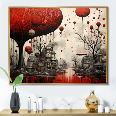 " Surrealism Red And Gray Dreamscape I "