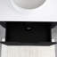 30 po W Meuble-lavabo mural simple noir avec lavabo blanc