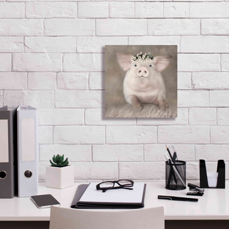 «Einya Painted Piggy» par Lori Deiter, H 12 po x l 12 po x P 0,75 po