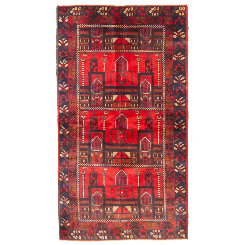 Brickey Red Rug 3'6" x 6'4"