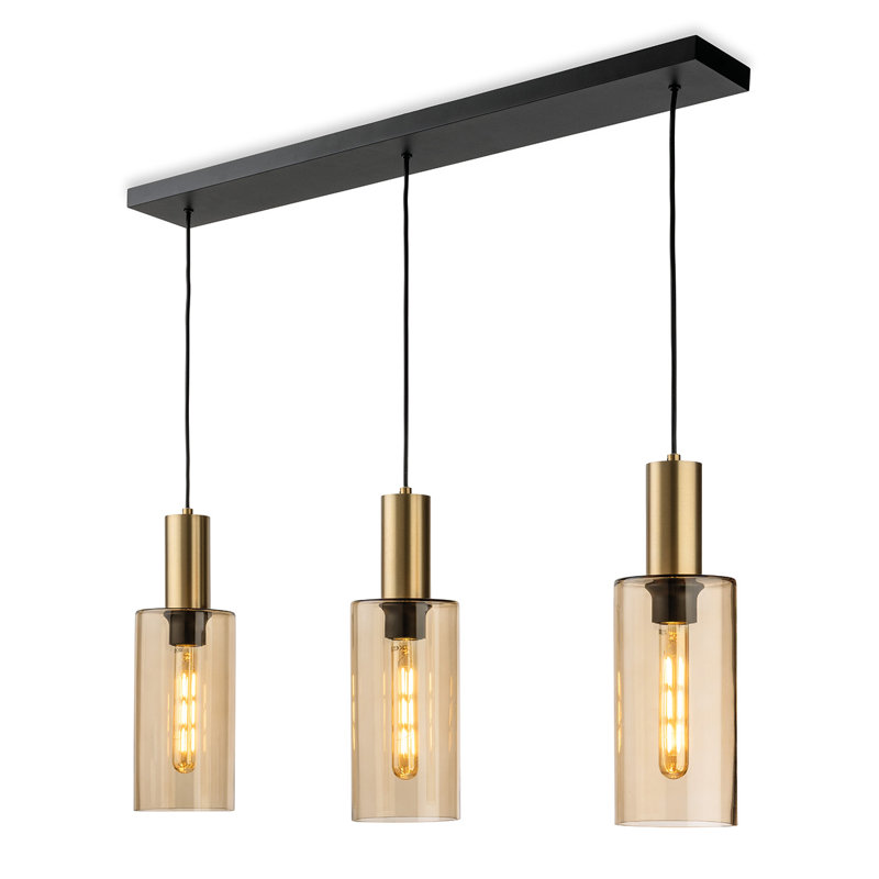 3 - Light Satin Brass Kitchen Island Pendant