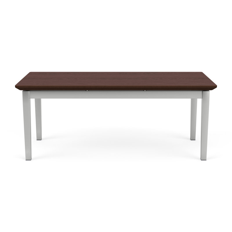 Table basse en acier Lenox, Argent, Noyer cacao