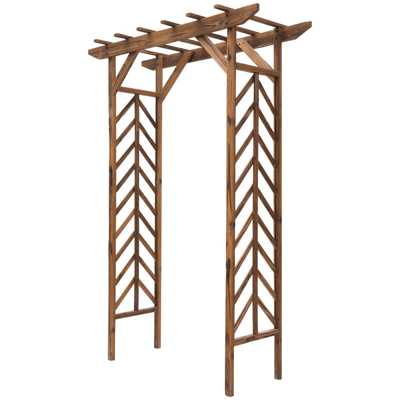 55'' W x 25.5'' D Solid Wood Arbor in Brown