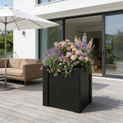 Lit à fleurs moderne, boîte à fleurs d'extérieur, lit de jardin surélevé (boîte à fleurs seulement)