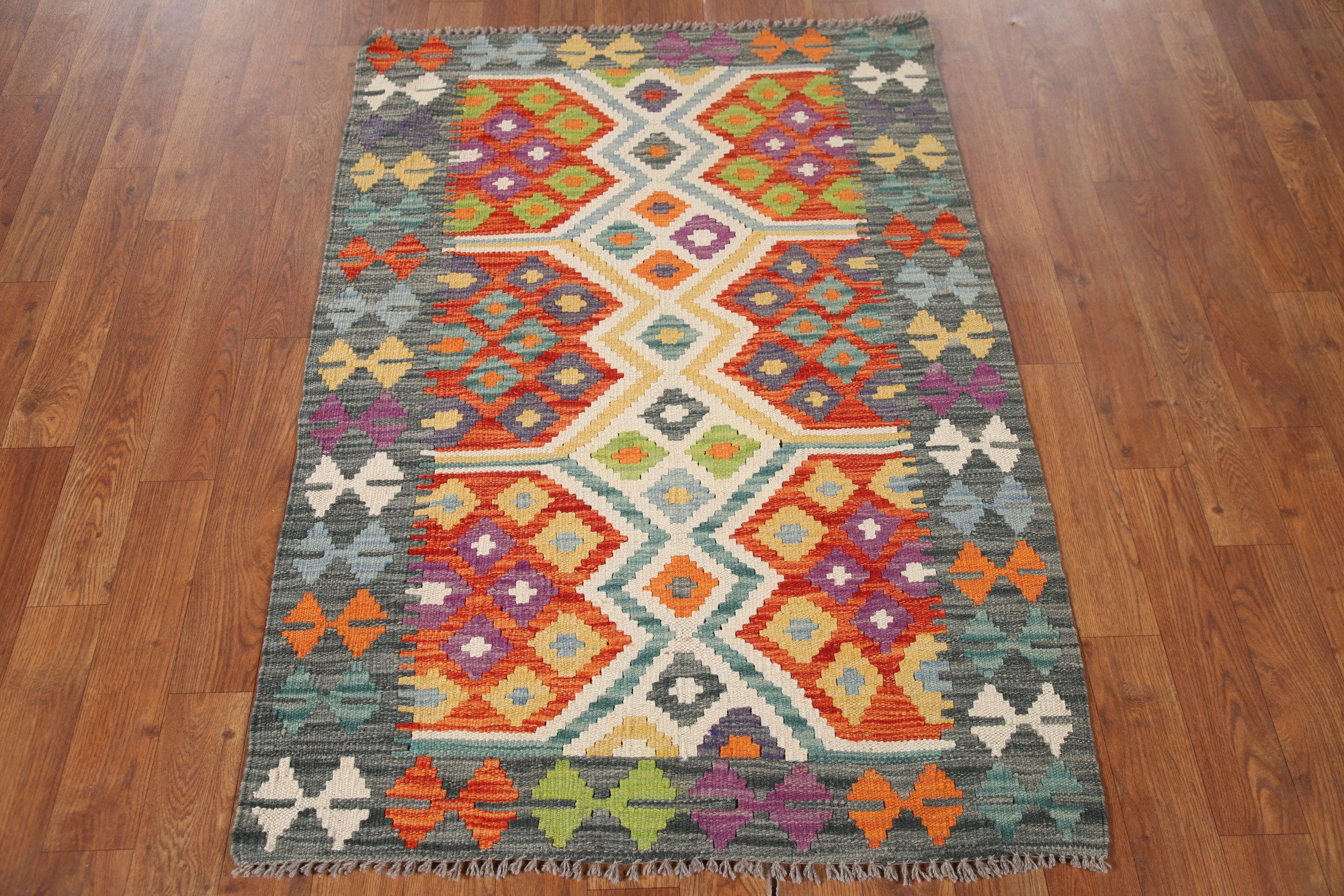 Dakota Fields South Western Kilim Reversible Wool Rug 3x4 | Wayfair