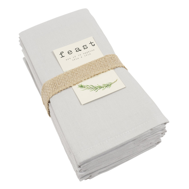 Allston Cotton Blend Square Napkin, Gray
