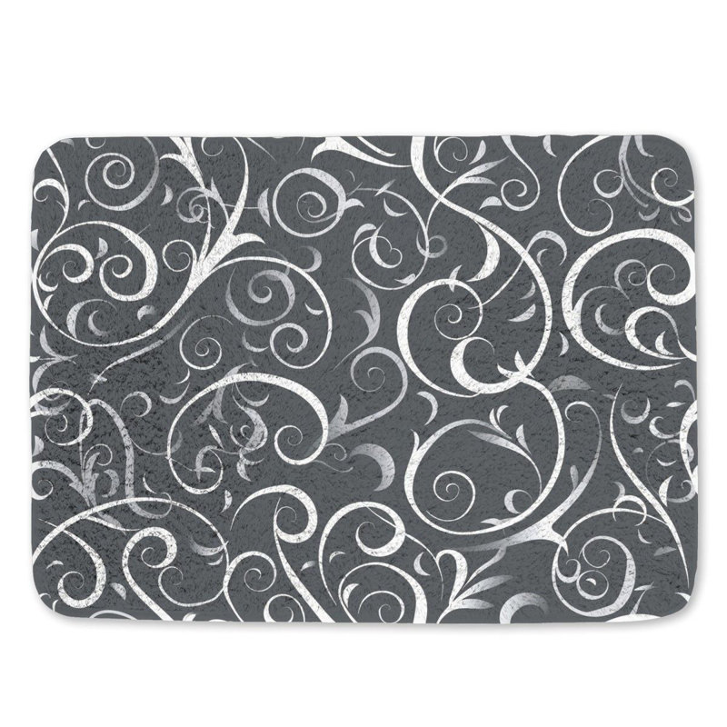 Genetta Microfiber / Microsuede Non-Slip Bath Mat, 21"W x 34"L