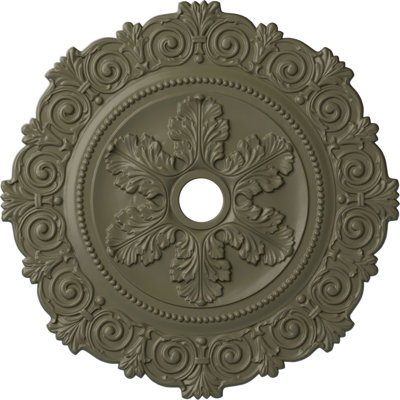 Médaillon à volutes Endurathane, diamètre extérieur de 83 1/4 po x P 3 5/8 po x P 1 po (convient aux auvents jusqu'à 3 5/8 po), pierre spartan peinte à la main